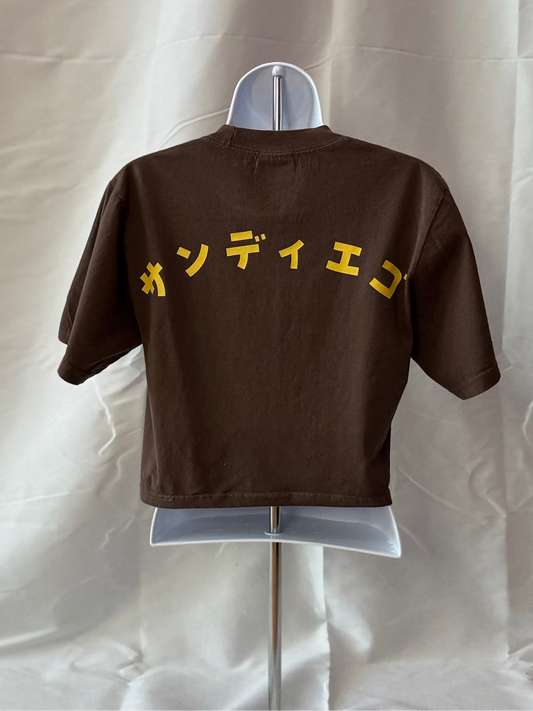 Padres, Brown, womens crop, Japanese