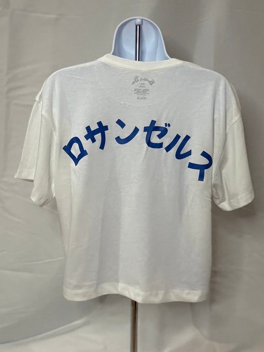Dodger Girl, White, womens crop, Japanese