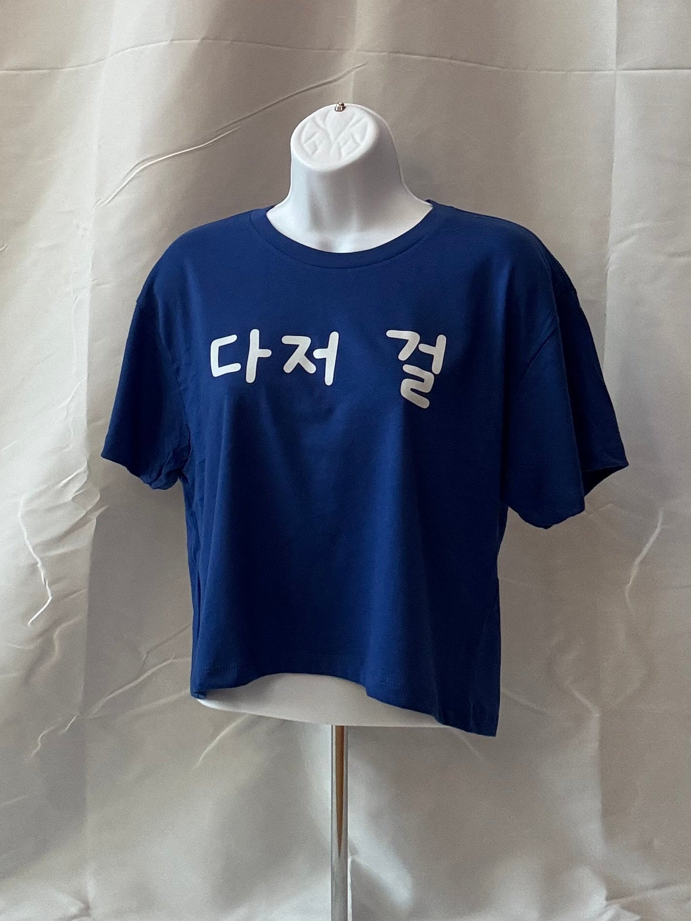 Dodger Girl, Royal Blue, womens crop, Korean