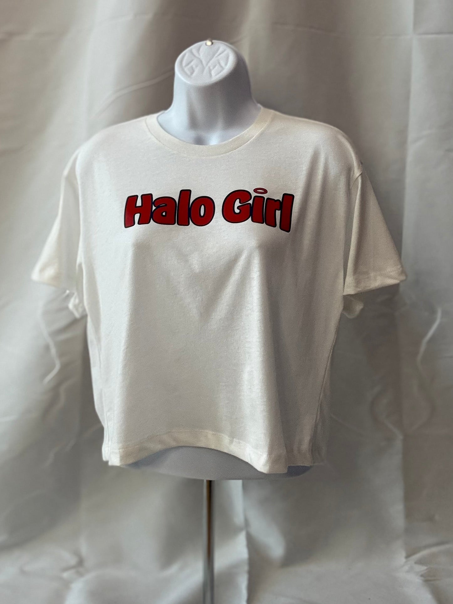 Halo Girl, White, womens crop