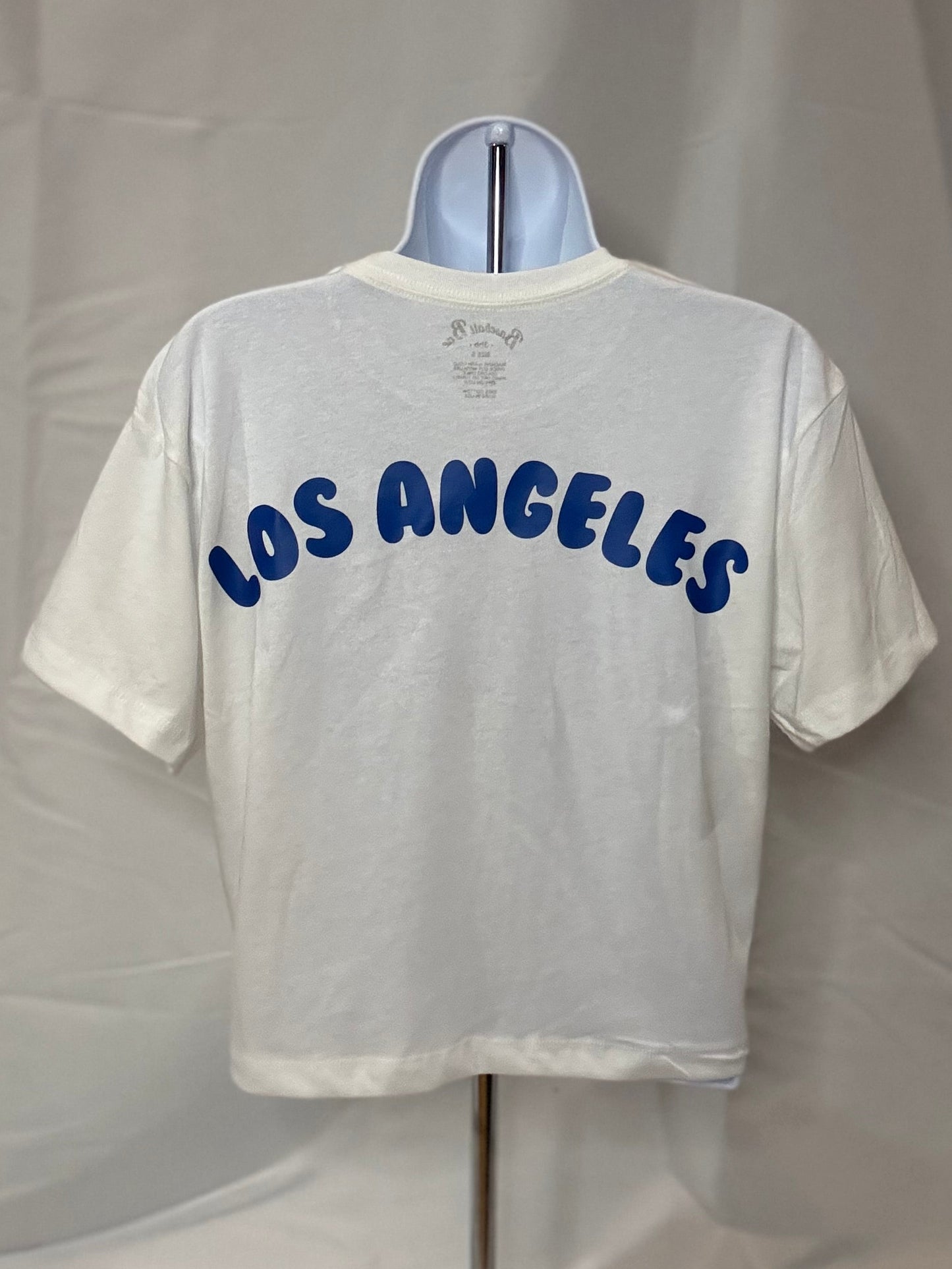 Dodger Girl, White, womens crop, English