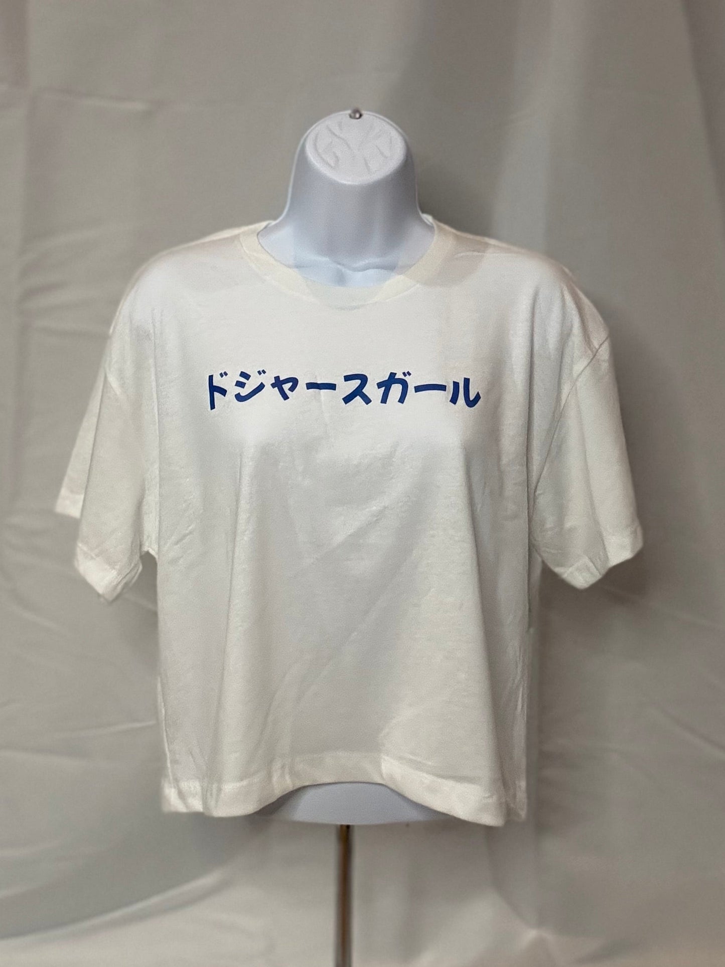 Dodger Girl, White, womens crop, Japanese
